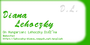 diana lehoczky business card